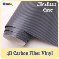 🚗 enhance your car's style with diyah 4d gray carbon fiber vinyl wrap sticker - bubble free & anti-wrinkle 12"x60" (1ftx5ft) logo