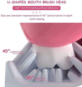 img 1 attached to Advanced Kids U-Shaped Toothbrush: Food Grade Soft Silicone Brush Head, 360° Oral Teeth Cleaning Design