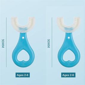 img 3 attached to Advanced Kids U-Shaped Toothbrush: Food Grade Soft Silicone Brush Head, 360° Oral Teeth Cleaning Design