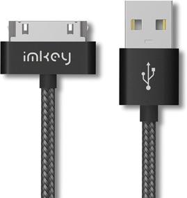 img 3 attached to IMKEY Премиум 6.5ft плетеный USB-кабель без путаниц для Samsung Galaxy Tab 2 - быстрая синхронизация данных и зарядка (черный)