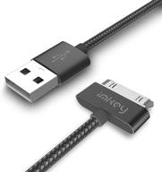 imkey премиум 6.5ft плетеный usb-кабель без путаниц для samsung galaxy tab 2 - быстрая синхронизация данных и зарядка (черный) логотип