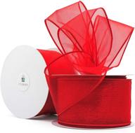 🎁 ct craft llc sheer organza wired ribbon for home decor, gift wrapping, diy crafts - 2.5” x 25 yards x 2 rolls - red logo