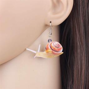 img 3 attached to 🐌 DUOWEI Acrylic Snail Earrings: Charming Dangle Drops, Ideal Jewelry Gifts for Women, Teens, Girls