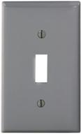 ⚪ gray leviton 80701-gy standard size 1-gang toggle device switch wallplate, thermoplastic nylon, device mount логотип