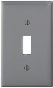 img 2 attached to ⚪ Gray Leviton 80701-GY Standard Size 1-Gang Toggle Device Switch Wallplate, Thermoplastic Nylon, Device Mount