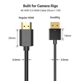 img 2 attached to 🔌 SmallRig Ultra Thin Micro HDMI to HDMI Cable 35cm/1.15Ft - Super Flexible, Slim, High Speed 4K 60Hz HDR HDMI 2.0 Cable - Compatible with GoPro Hero 7/6/5, Sony A6600/A6400 - Model 3042