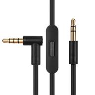 black audio cable cord wire replacement, compatible with beats headphones studio solo pro detox wireless mixr executive pill. includes in-line mic and control for enhanced experience. logo