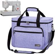 🧵 homest universal sewing machine case with multiple pockets for notions - perfect for singer quantum stylist 9960 and heavy duty 4423 sewing machines - stylish purple tote bag logo
