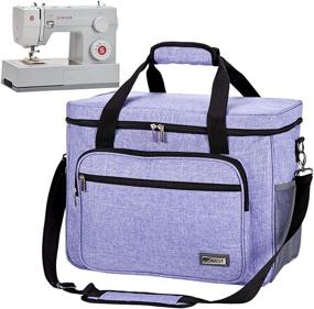 img 4 attached to 🧵 HOMEST Universal Sewing Machine Case with Multiple Pockets for Notions - Perfect for Singer Quantum Stylist 9960 and Heavy Duty 4423 Sewing Machines - Stylish Purple Tote Bag