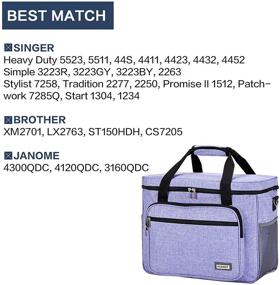 img 1 attached to 🧵 HOMEST Universal Sewing Machine Case with Multiple Pockets for Notions - Perfect for Singer Quantum Stylist 9960 and Heavy Duty 4423 Sewing Machines - Stylish Purple Tote Bag