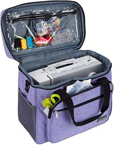 img 3 attached to 🧵 HOMEST Universal Sewing Machine Case with Multiple Pockets for Notions - Perfect for Singer Quantum Stylist 9960 and Heavy Duty 4423 Sewing Machines - Stylish Purple Tote Bag