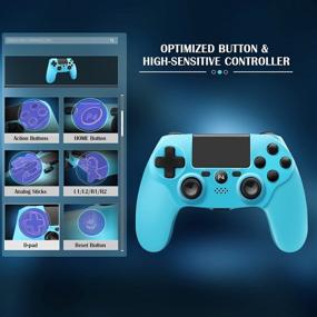 img 2 attached to 🎮 Berry Blue Wireless Controller for PS4/Pro/3/Slim/PC - Replacement Gamepad with Dual Vibration and Audio Function
