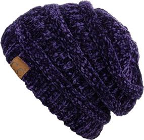 img 3 attached to 🧣 C.C Women's Chenille Soft Warm Thick Knit Beanie Cap Hat - Cozy and Stylish Winter Essential