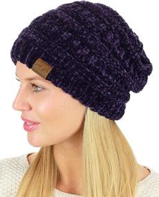 img 2 attached to 🧣 C.C Women's Chenille Soft Warm Thick Knit Beanie Cap Hat - Cozy and Stylish Winter Essential