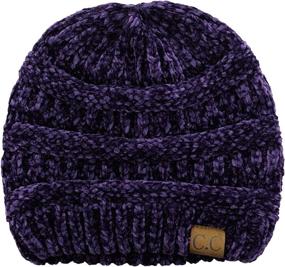 img 4 attached to 🧣 C.C Women's Chenille Soft Warm Thick Knit Beanie Cap Hat - Cozy and Stylish Winter Essential