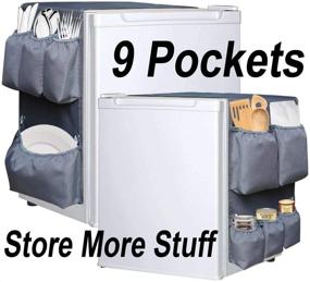 img 3 attached to Suction Cup Fridge Caddy Organizer with Double Side, Ideal for 🗄️ Dorms and Offices, 9 Pockets for Flatware, Utensils, Kitchen Tools, and Paper Goods