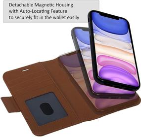 img 1 attached to 🚗 Navor Universal Car Mount & Detachable Magnetic Wallet Case with RFID Protection for iPhone 11 [6.1 inch], Vajio Series - Brown [IP11VJKTBR]