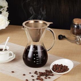 img 1 attached to ☕ Gvode Pour Over Coffee Maker: Premium Borosilicate Glass - 27 Ounce, Stainless Steel Mesh Filter Included