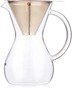 img 3 attached to ☕ Gvode Pour Over Coffee Maker: Premium Borosilicate Glass - 27 Ounce, Stainless Steel Mesh Filter Included