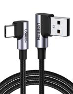 💨 ugreen 90-degree usb c cable - fast charging type c cable with 18w usb a to usb c right angle for ipad mini 6, air 4, samsung s21, s20, note20, z flip 3, z fold, pixel, ps5, gopro hero 8, lg v60, switch 1.5ft logo