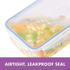 img 1 attached to 🔒 14-Piece LocknLock Easy Essentials Tall Rectangle Food Storage Lids/Airtight Containers - BPA Free, Clear