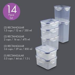 img 3 attached to 🔒 14-Piece LocknLock Easy Essentials Tall Rectangle Food Storage Lids/Airtight Containers - BPA Free, Clear