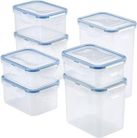 img 4 attached to 🔒 14-Piece LocknLock Easy Essentials Tall Rectangle Food Storage Lids/Airtight Containers - BPA Free, Clear