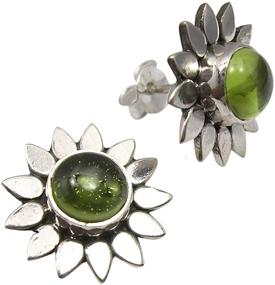 img 2 attached to SilverStarJewel Peridot Earrings Fashion Jewelry