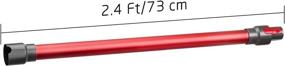 img 1 attached to 🧹 FUNTECK Quick Release Extension Wand for Dyson V7, V8, V10, V11 Stick Vacuums – 2.4 FT (Red)