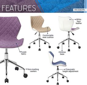 img 2 attached to 💜 Modern Height Adjustable Office Task Chair in Purple by Techni Mobili