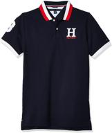 👕 tommy hilfiger boys' short sleeve stretch ivy polo shirt with signature logo embroidery logo