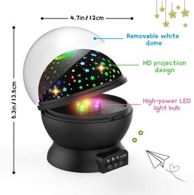img 1 attached to 🌟 Mesmerizing Star Projector Night Light for Kids: Ideal Gifts for 3-12 Year Old Girls and Boys, Perfect Autism Toy, Halloween Present, and Birthday Gift (Black)