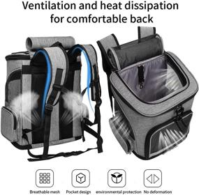 img 1 attached to ELEGX Expandable Collapsible Pet Carrier Backpack: Ideal Travel Bag for Small Dogs Cats, Breathable and Convenient (05Blue)