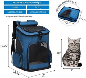 img 2 attached to ELEGX Expandable Collapsible Pet Carrier Backpack: Ideal Travel Bag for Small Dogs Cats, Breathable and Convenient (05Blue)