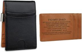 img 4 attached to 🎁 Dad's Birthday Graduation Gifts - Personalized Slim Clip Wallets, Card Cases & Money Organizers for Men