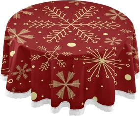 img 4 attached to 🎄 Enhance Your Holiday Décor with Senya's Polyester Christmas Snowflakes Tablecloths