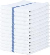 premium arkwright bar mop towels, 12-pack (16x19), multipurpose cleaning 🧼 tea towels for home, hotels, and restaurants - blue stripe, cotton logo