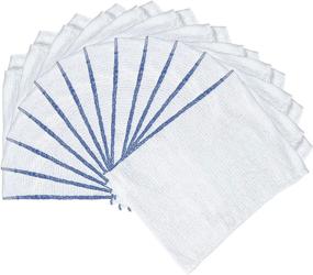 img 1 attached to Premium Arkwright Bar Mop Towels, 12-Pack (16x19), Multipurpose Cleaning 🧼 Tea Towels for Home, Hotels, and Restaurants - Blue Stripe, Cotton