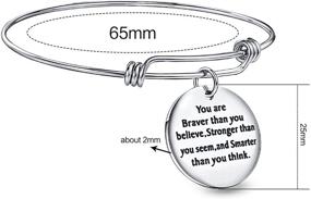 img 1 attached to 💪 UKER Inspirational Charm Bracelet: Engraved Stainless Steel Motivational Bangle for Empowered Style