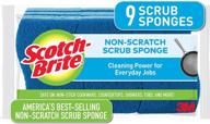 scotch-brite non-scratch scrub sponges - ideal for dishwashing and kitchen cleaning, pack of 9 sponges logo