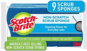 img 4 attached to Scotch-Brite Non-Scratch Scrub Sponges - Ideal for Dishwashing and Kitchen Cleaning, Pack of 9 Sponges