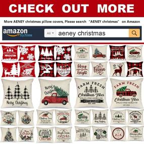 img 1 attached to 🎄 AENEY Christmas Plaid Pillow Cover 18x18 inch for Farmhouse Christmas Decor with Black and White Buffalo Check Design - Buffalo Plaid Christmas Decorations Throw Pillow Cover