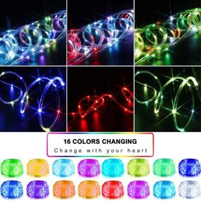 img 3 attached to 🎇 KNONEW 100 LED Rope Lights 33ft: Dazzling 16 Colors Changing, Waterproof Fairy String Light for Christmas, Halloween, Home, and Outdoor Decorations