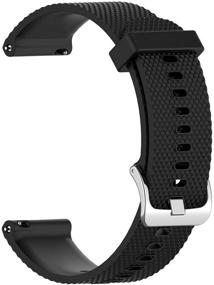 img 1 attached to 📿 Disscool Replacement Wrist Bands for Garmin Vivoactive 4 - 22mm Soft Silicone Strap (Silicone Black)
