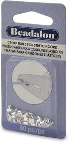 img 1 attached to Beadalon 80-Piece Crimp Silver Plate Stretch Cord: Strong 0.8mm Elastic Bracelet Making Kit