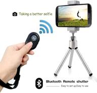 📸 versatile wireless bluetooth remote control for phone camera: iphone, samsung & more | compatible with all ios and android devices | includes wrist strap logo