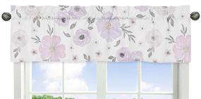 img 3 attached to Lavender Purple, Pink, Grey and White Watercolor Floral Baby Girl Nursery Crib Bedding Set - 11 pieces - Sweet Jojo Designs Rose Flower Polka Dot