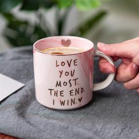 img 1 attached to 💖 Love You Most The End I Win - Cute Pink Marble Mug for Girlfriend's Anniversary, Birthday, and Romantic Occasions