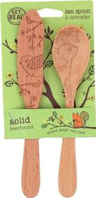 img 4 attached to 🐝 Beechwood Jam & Spoon Woodland Set: Laser Etched Talisman Designs - Cute and Functional Kitchen Tools for Jam Spreading - Decorative Wooden Utensils