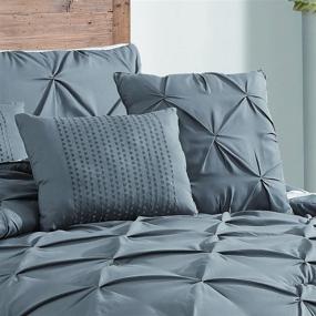 img 3 attached to Feeling Royal: Avondale Manor Ella Pinch Pleat Bedding Set in Queen Size, Elegant Grey